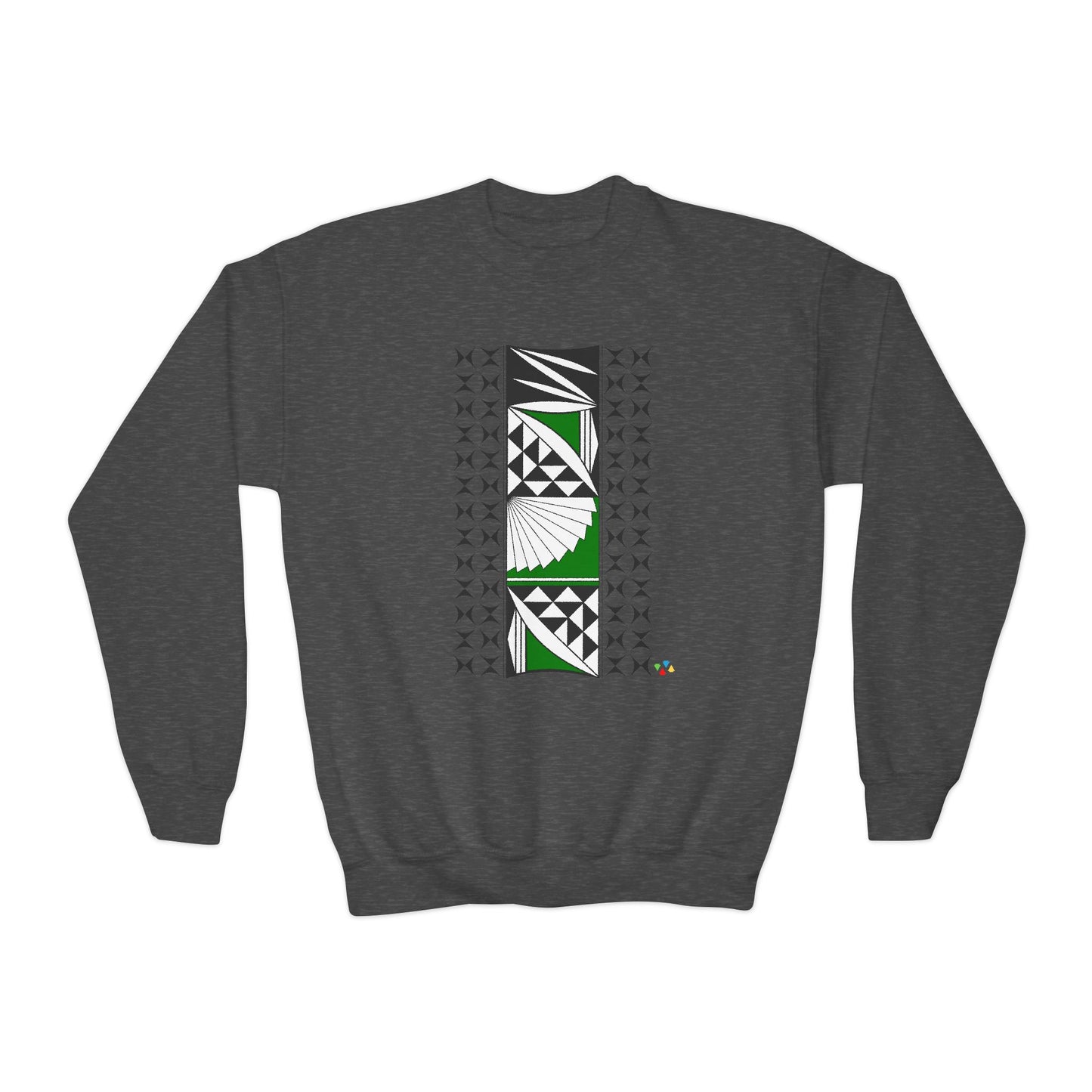 Southwest Sunrise in Green Youth Crewneck Sweatshirt