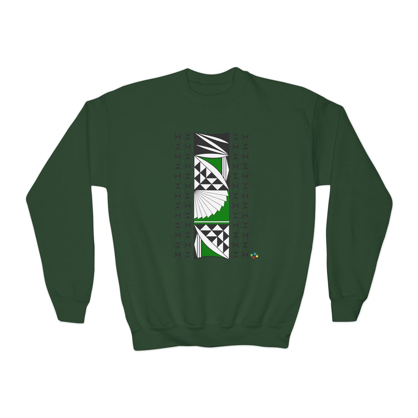 Southwest Sunrise in Green Youth Crewneck Sweatshirt