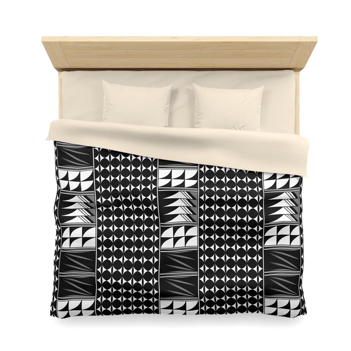 Blessed Feathers in Gray Microfiber Duvet Cover