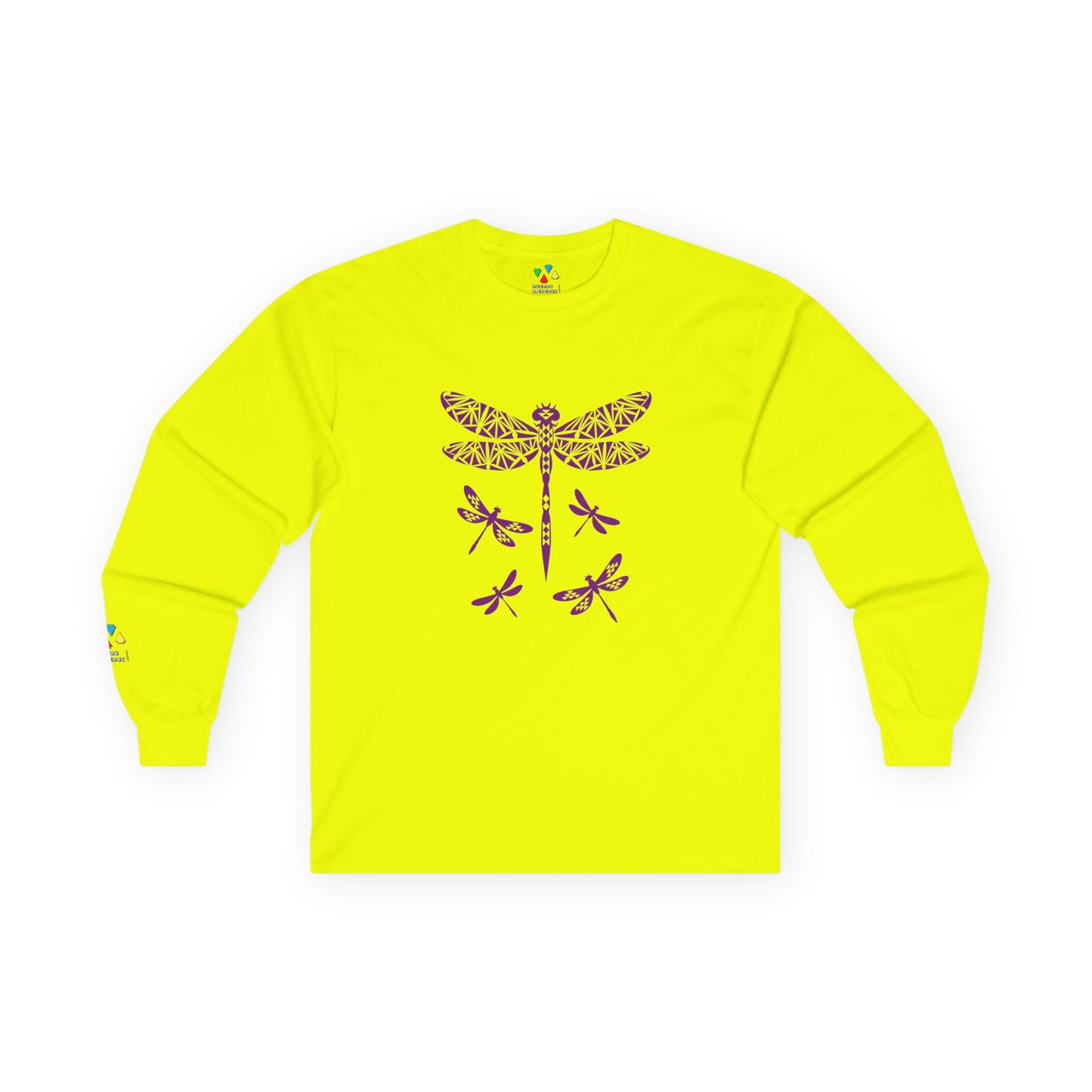 Native Dragonfly in Purple Unisex Long Sleeve Tee