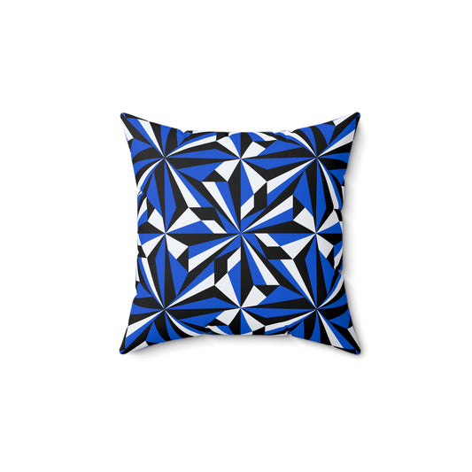 Desert Flowers in Blue Square Pillow