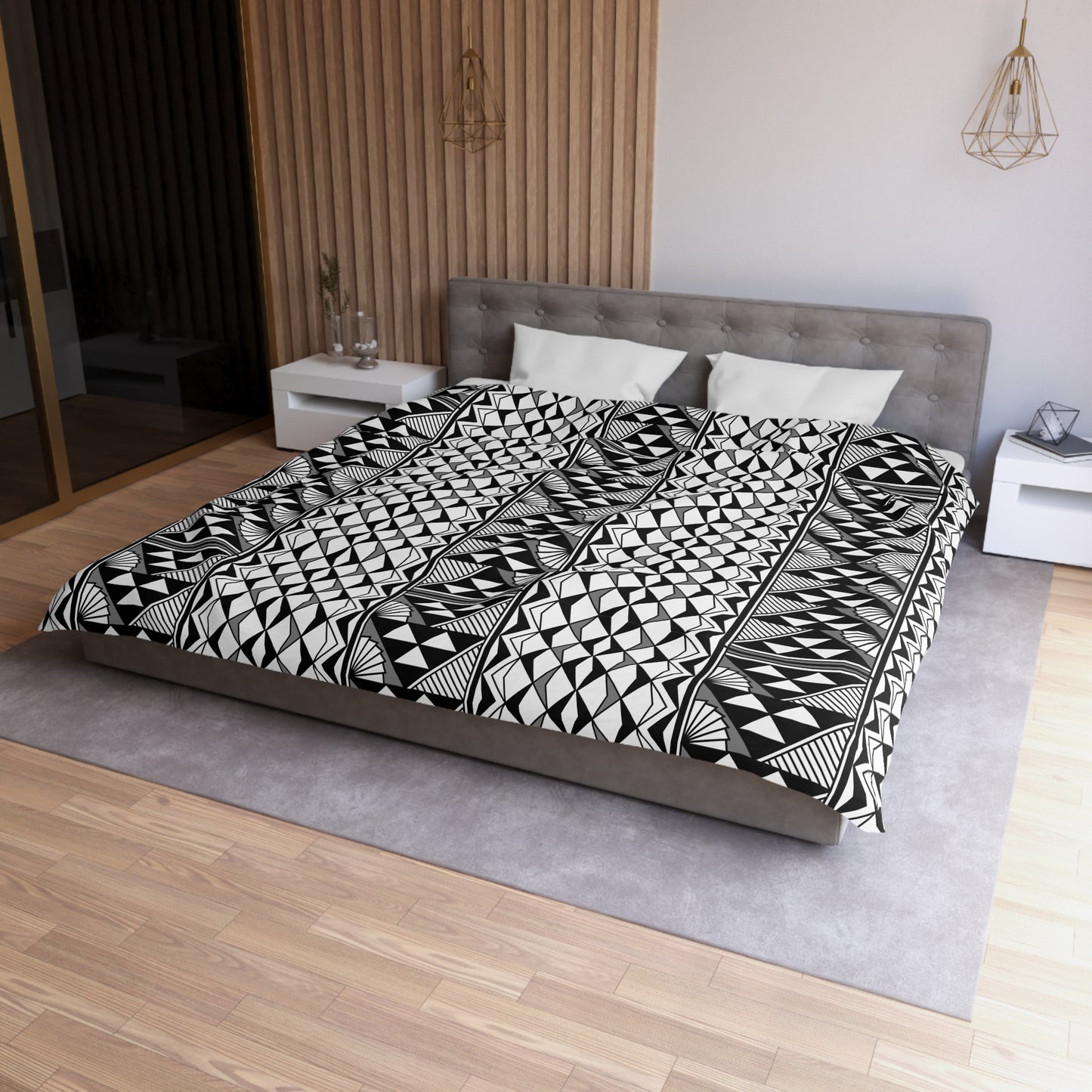Sun and Rain in Gray Microfiber Duvet Cover