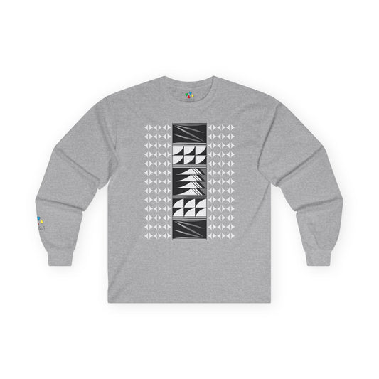 Feather Blessings in Gray Unisex Long Sleeve Tee