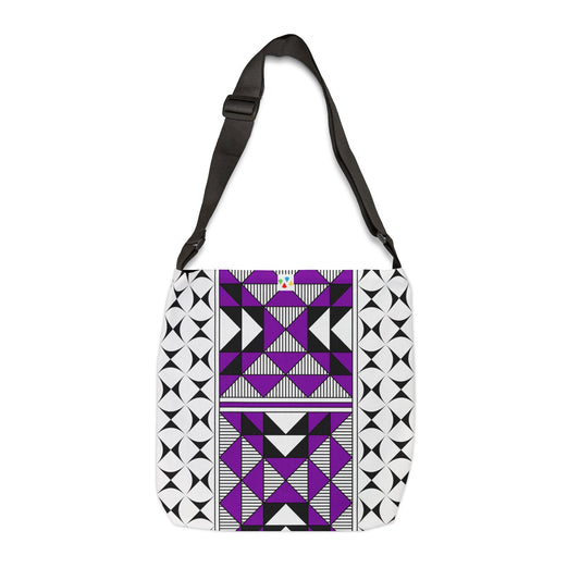 Purple Native Sacred Mountains Adjustable Tote Bag