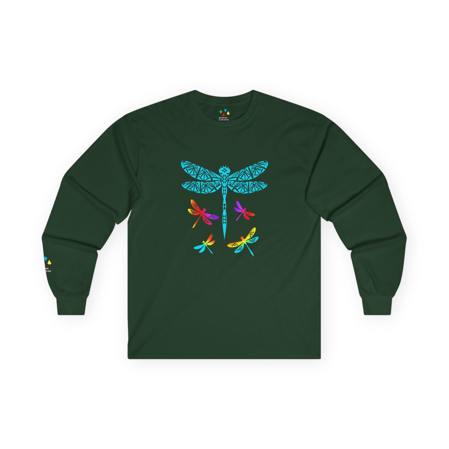 Rainbow Native Dragonfly Unisex Long Sleeve Tee