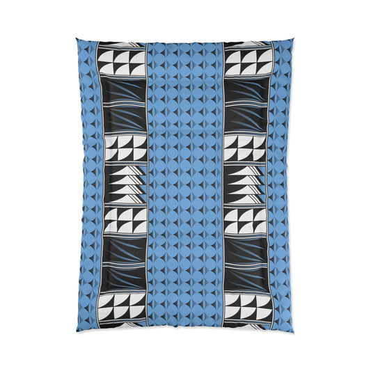 Southwest Feather Blessing on Light Blue Comforter