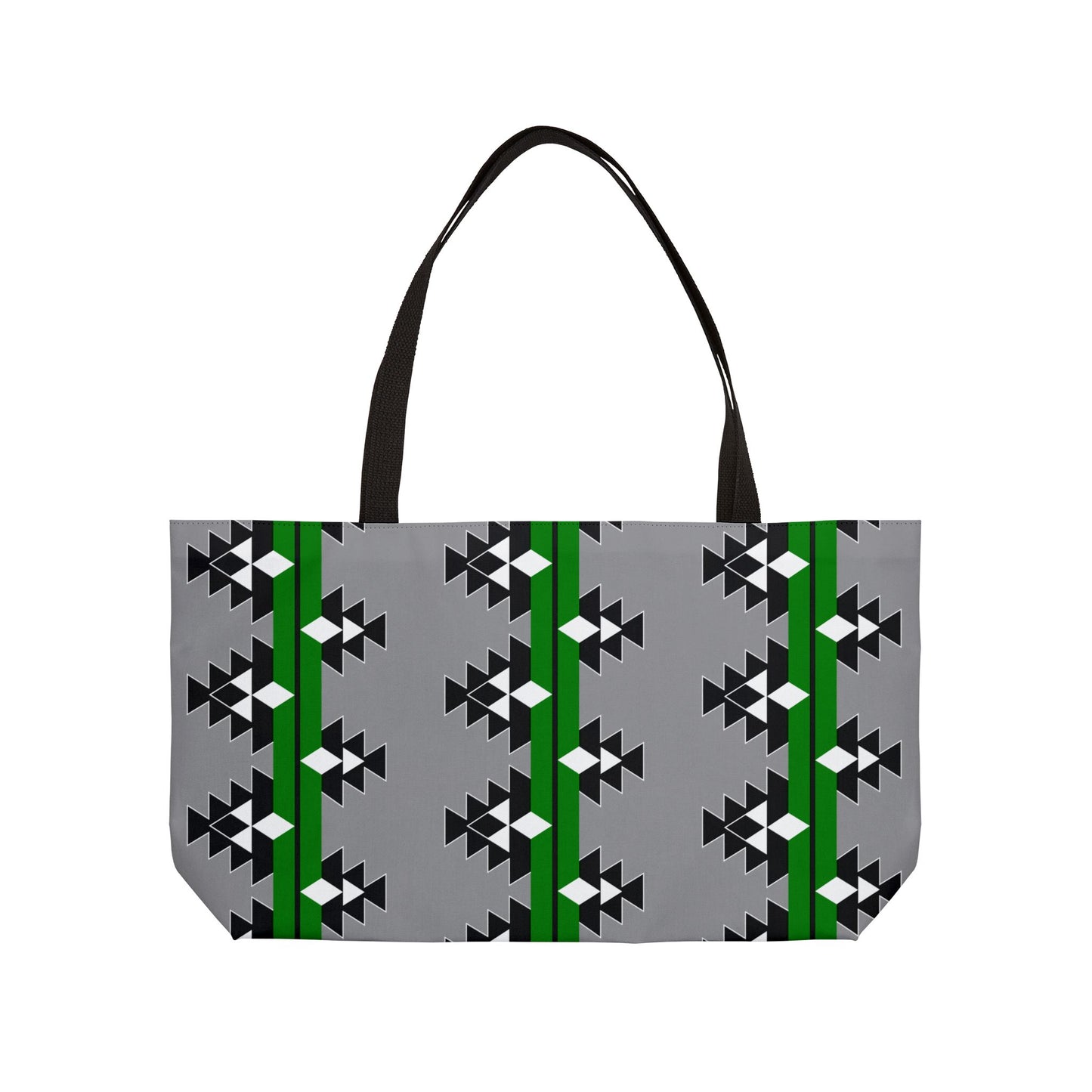 Native Woven Stories in Green Weekender Tote Bag