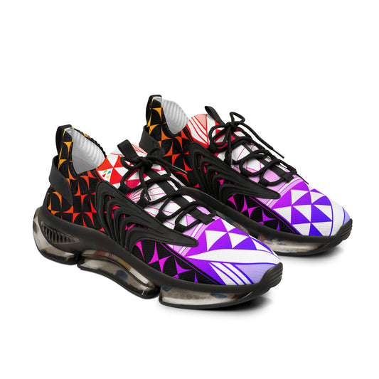 Rainbow Sunrise on Black Men's Mesh Sneakers