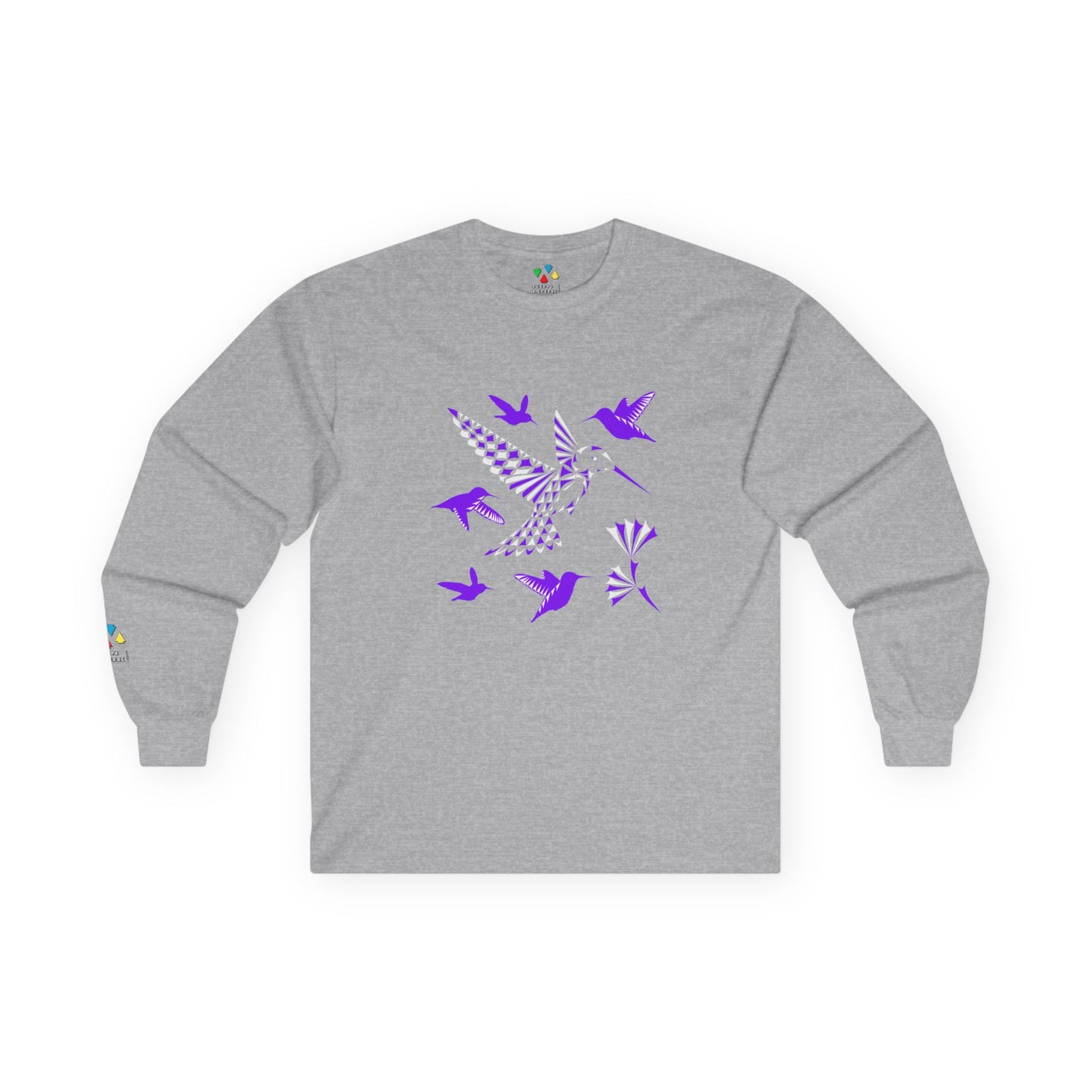 Hummingbird Blessing in Purple Unisex Long Sleeve Tee