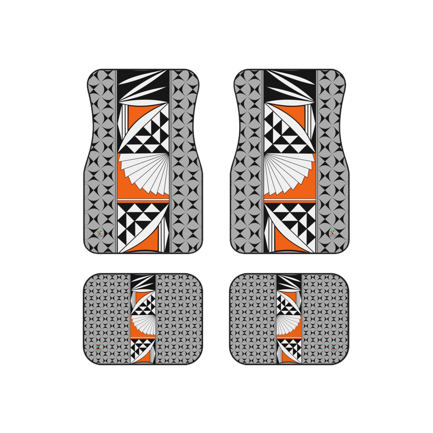 Southwest Sunrise in Orange Car Mats (Set of 4)