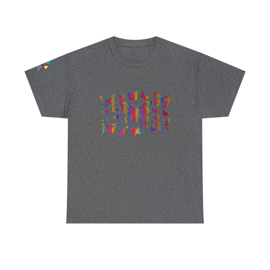 Metallic Rainbow Rain Butterflies Gildan Unisex Tee