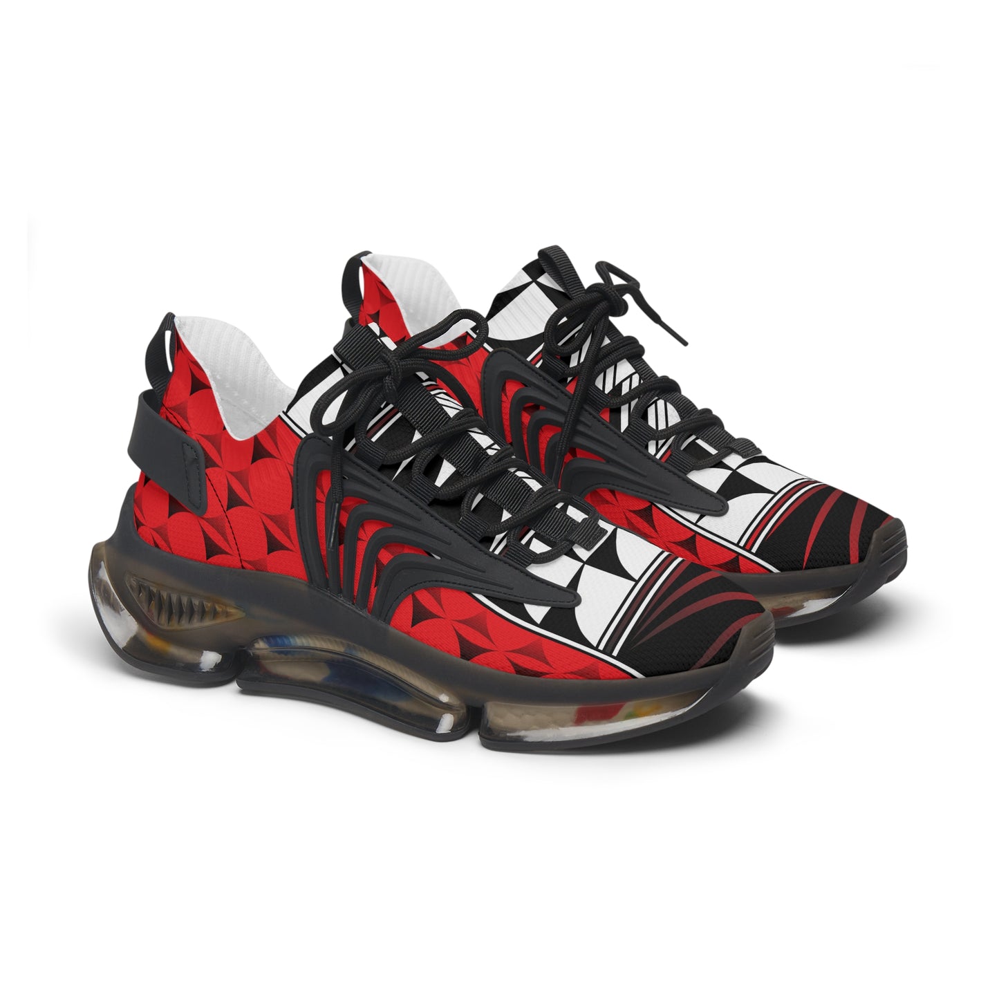 Feather Blessing on Red Women's Mesh Sneakers