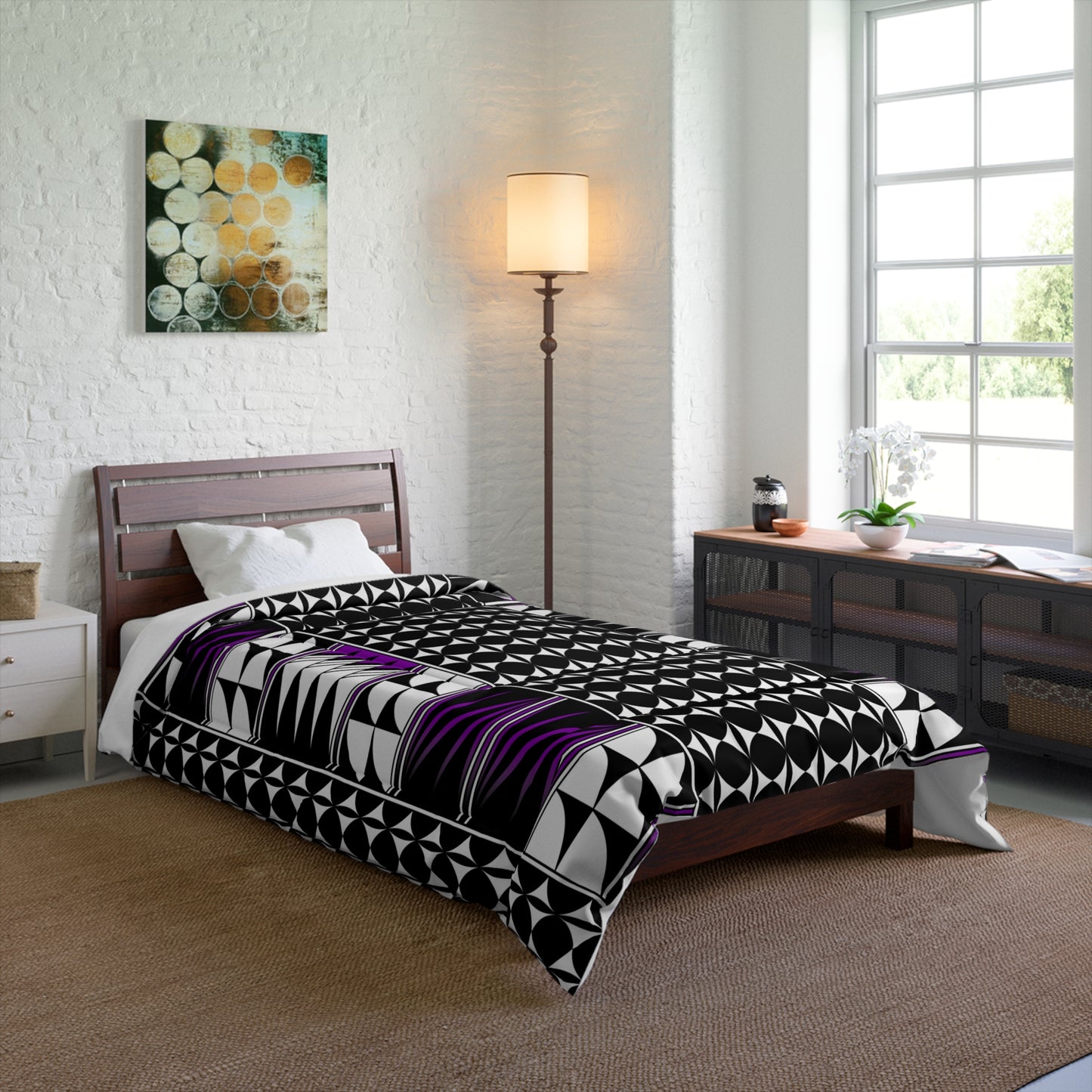 Southwest Feather Blessing in Purple Comforter