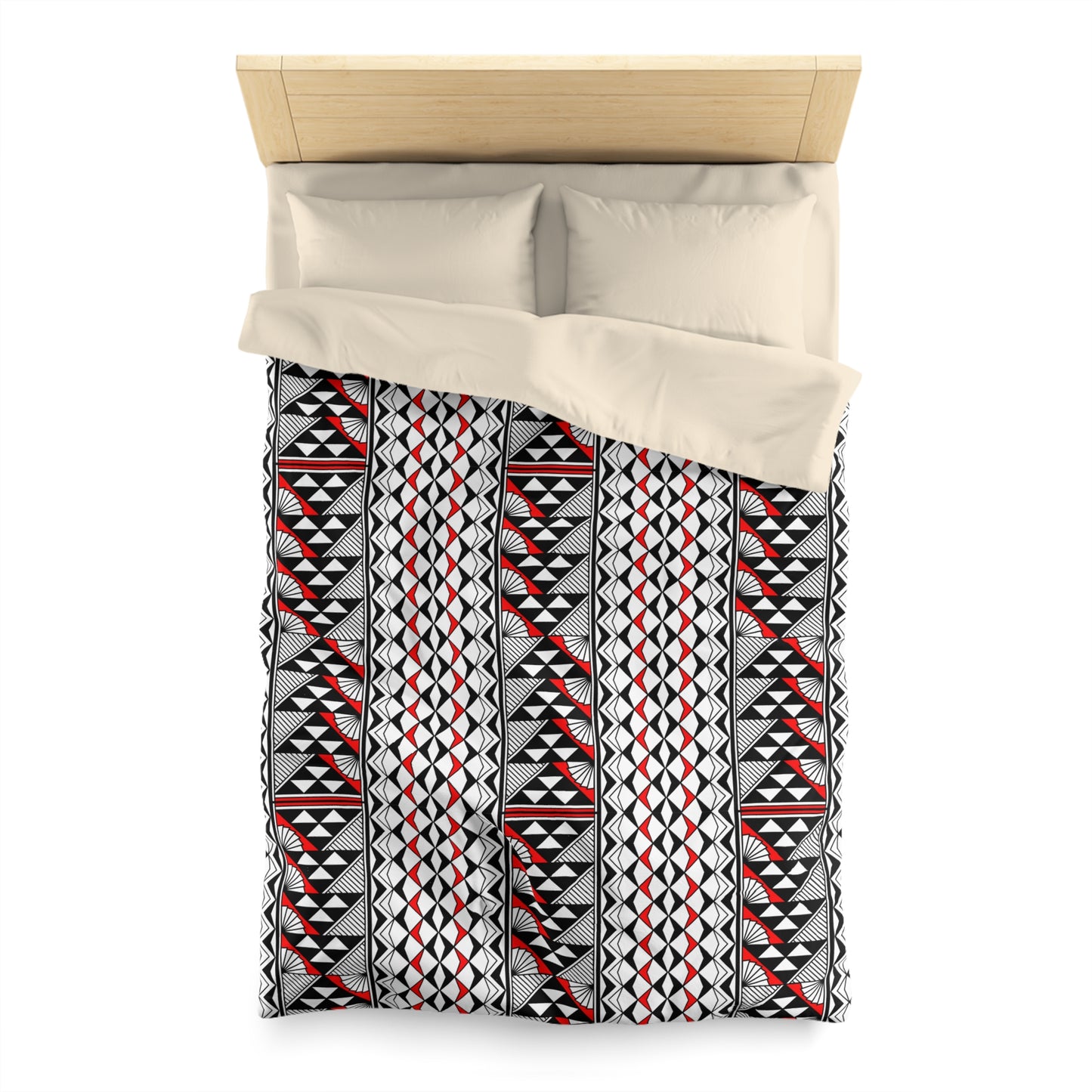Sun and Rain in Red Microfiber Duvet Cover