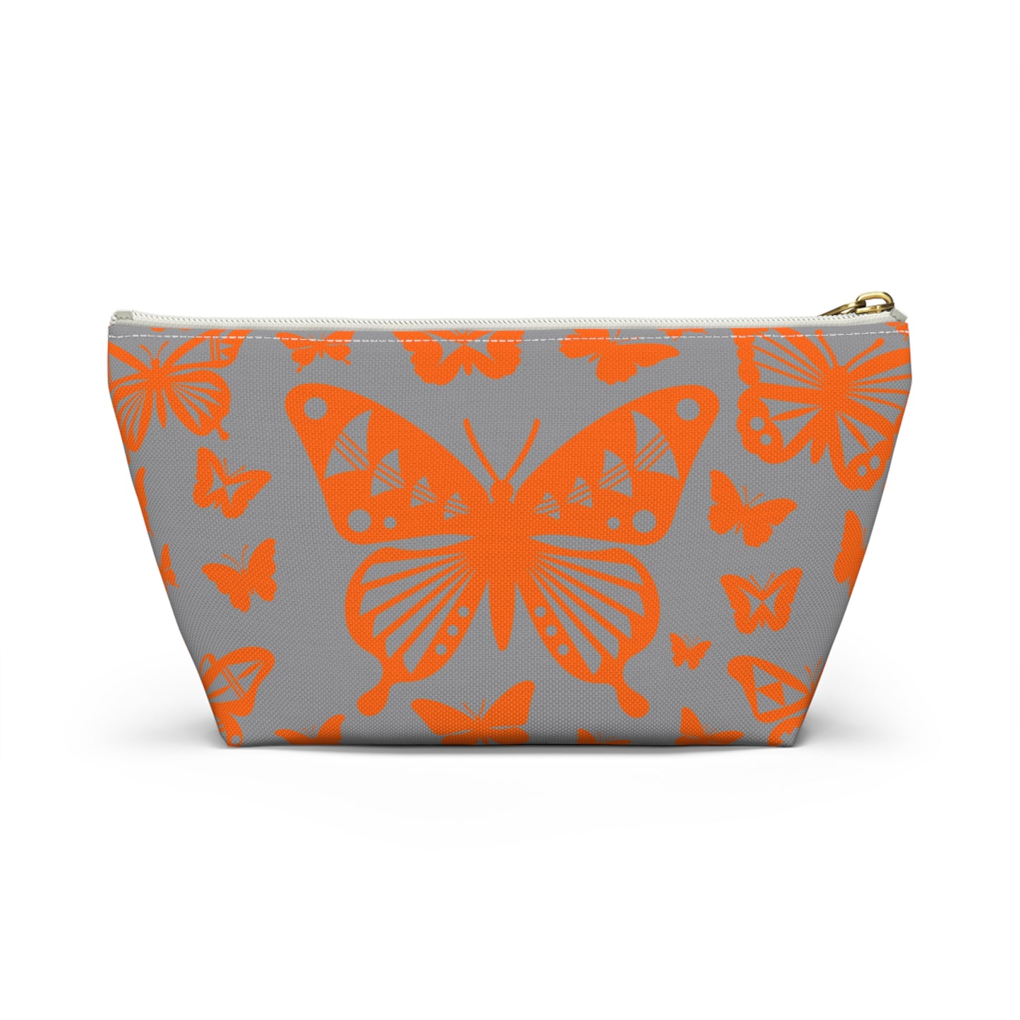 Orange Butterflies on Gray Pouch w T-bottom