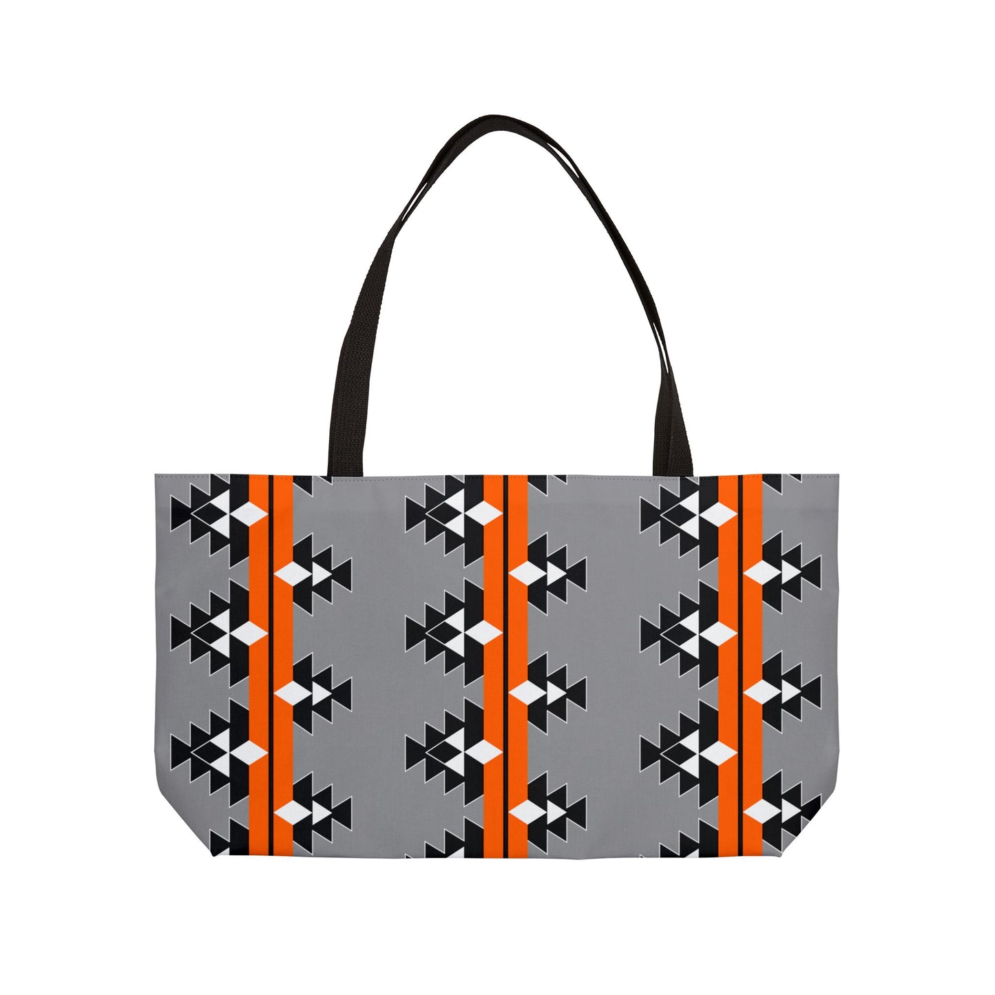 Native Woven Stories in Orange Weekender Tote Bag