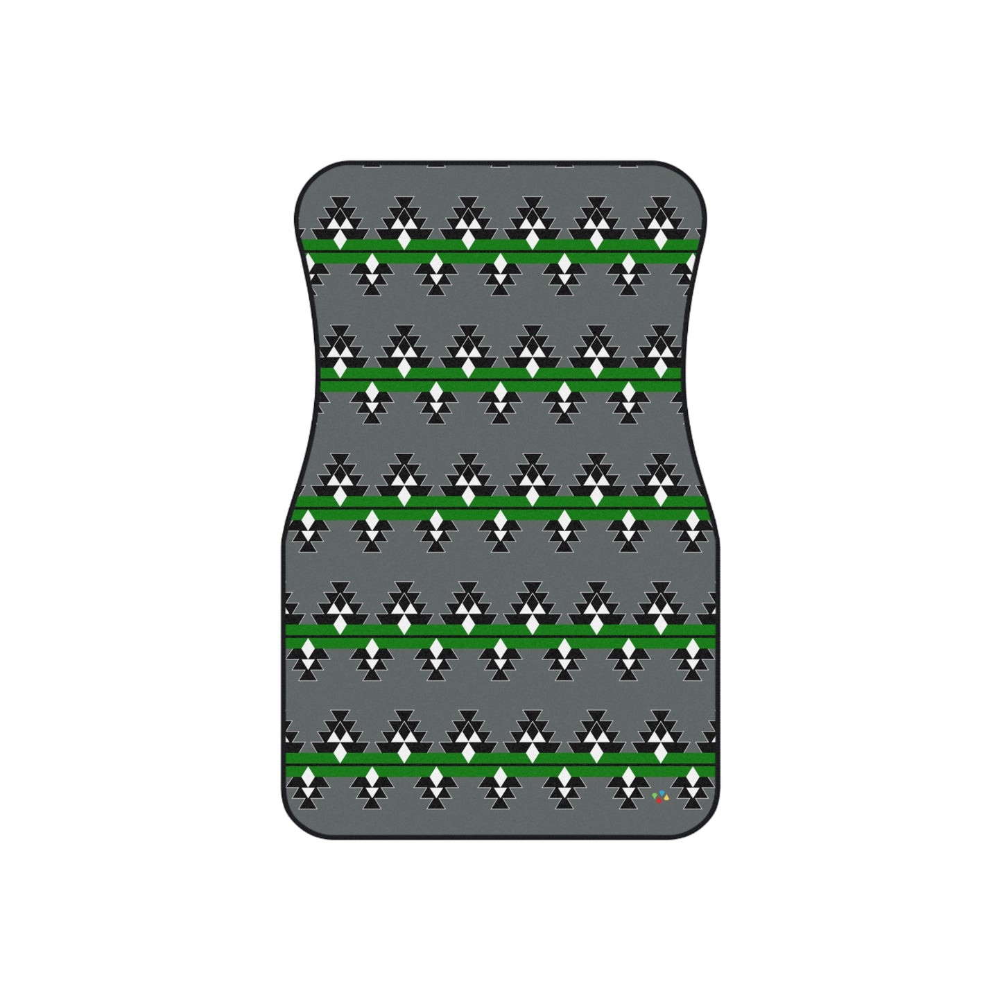 Green Native Woven Stories Car Mats (Set of 4)
