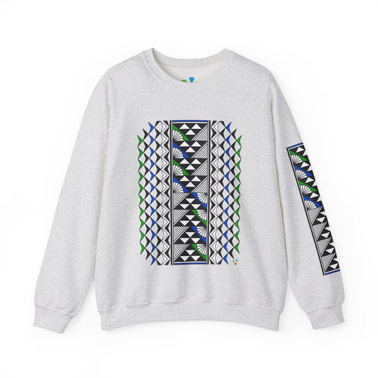Sun and Rain in Green/Blue Unisex Sweatshirt