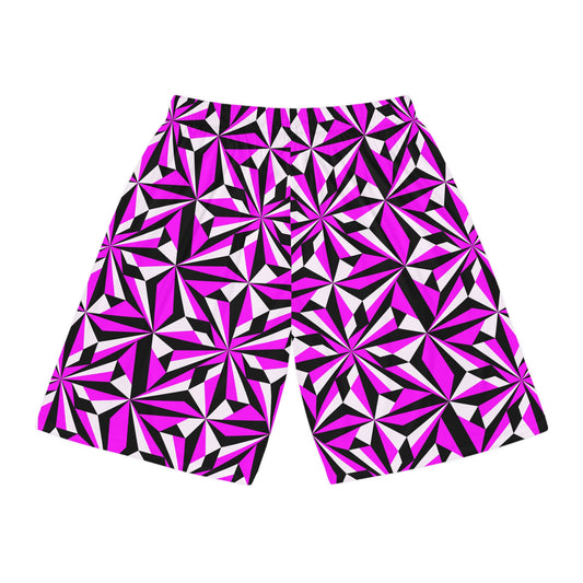 Desert Flowers in Pink Basketball Shorts