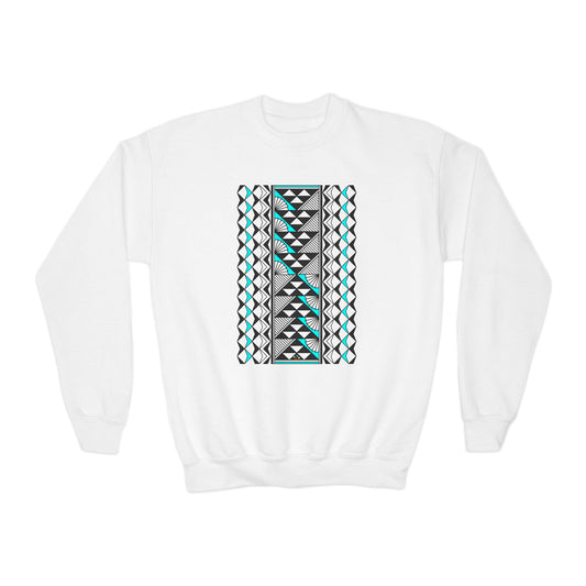 Rain and Sun in Turquoise Youth Crewneck Sweatshirt