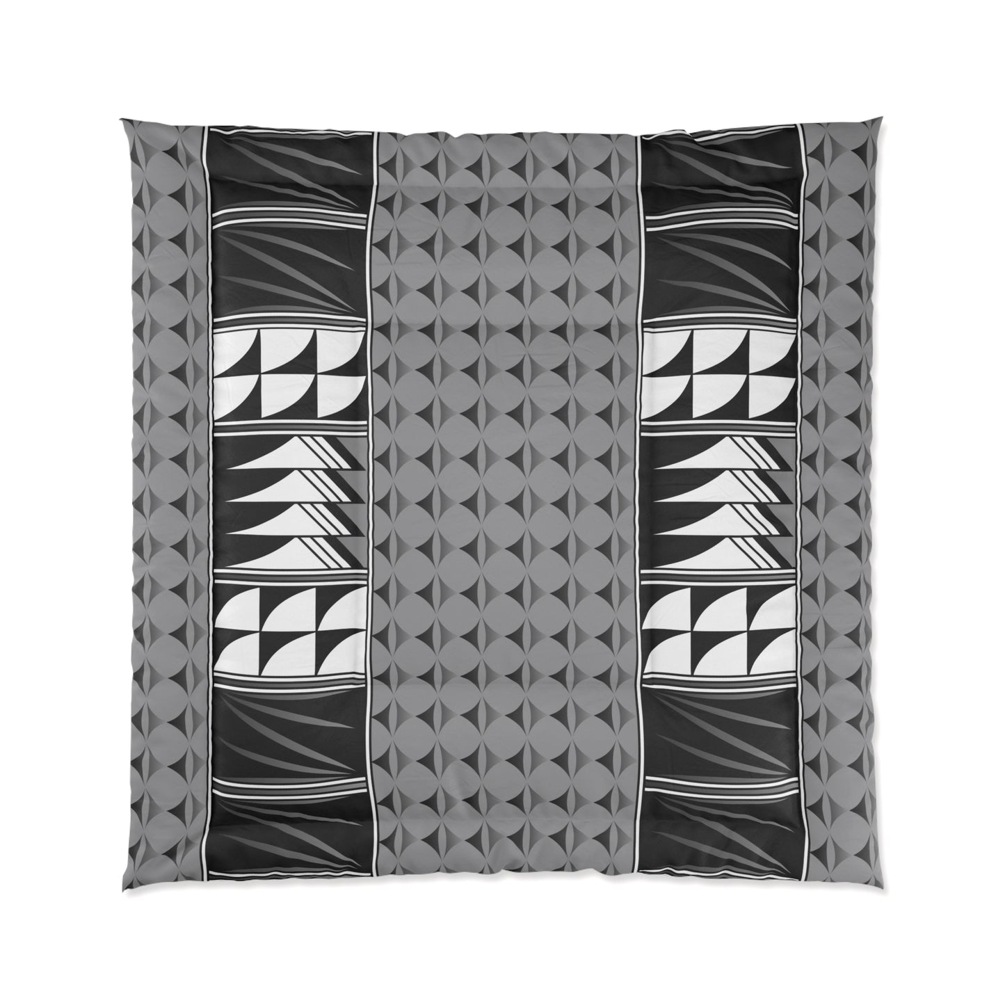 Southwest Feather Blessing on Gray Comforter