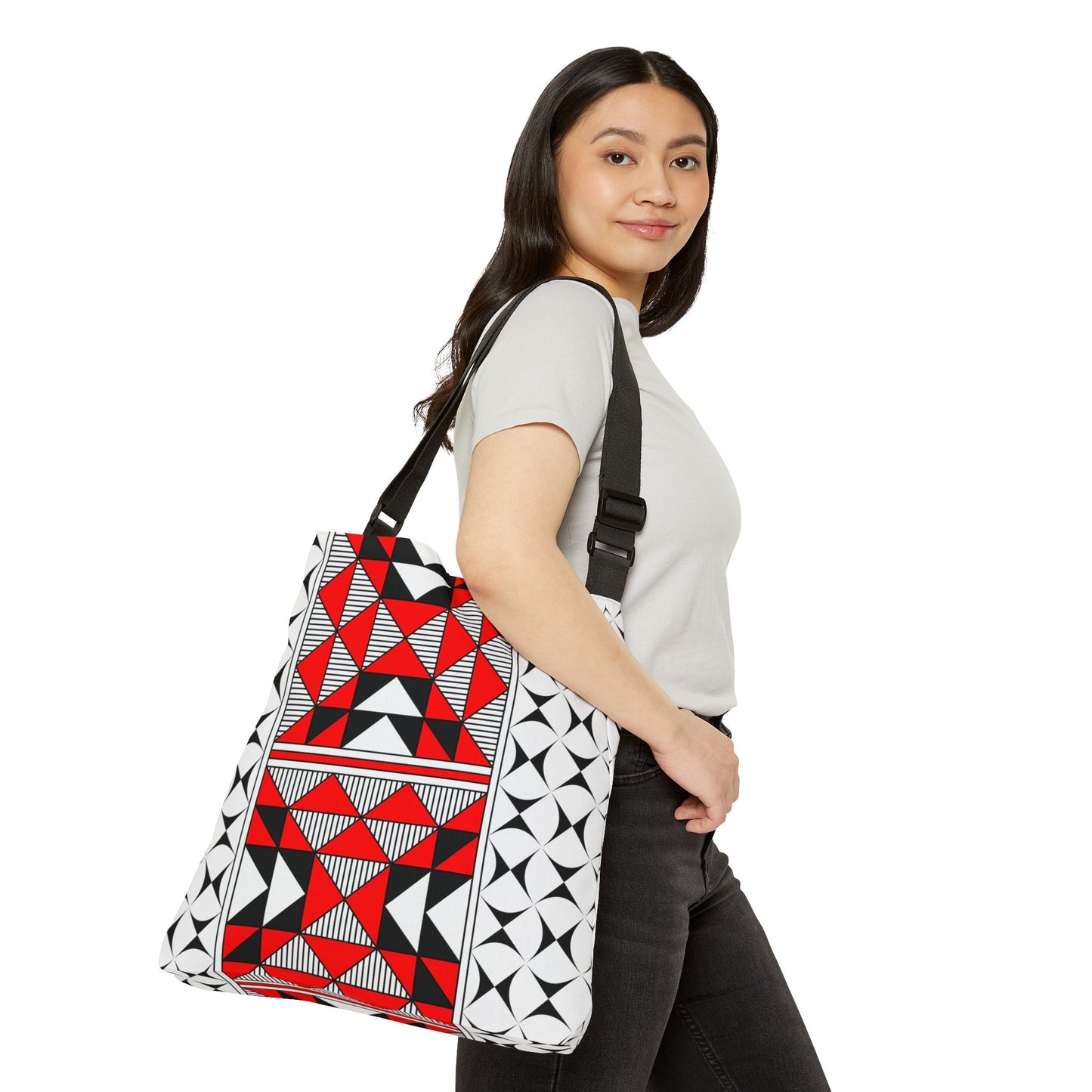 Red Native Sacred Mountains Adjustable Tote Bag