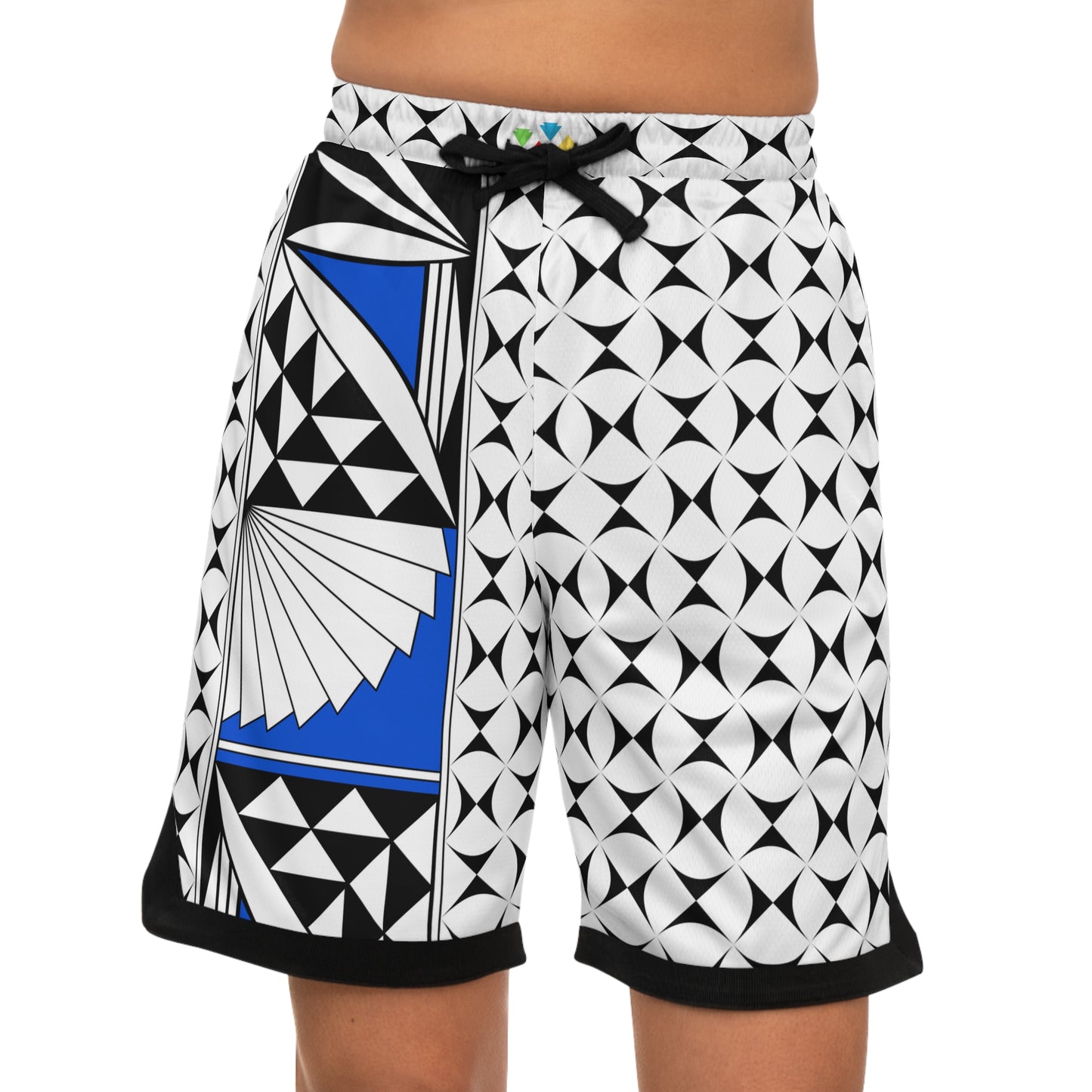Southwest Sunrise in Blue Basketball Rib Shorts