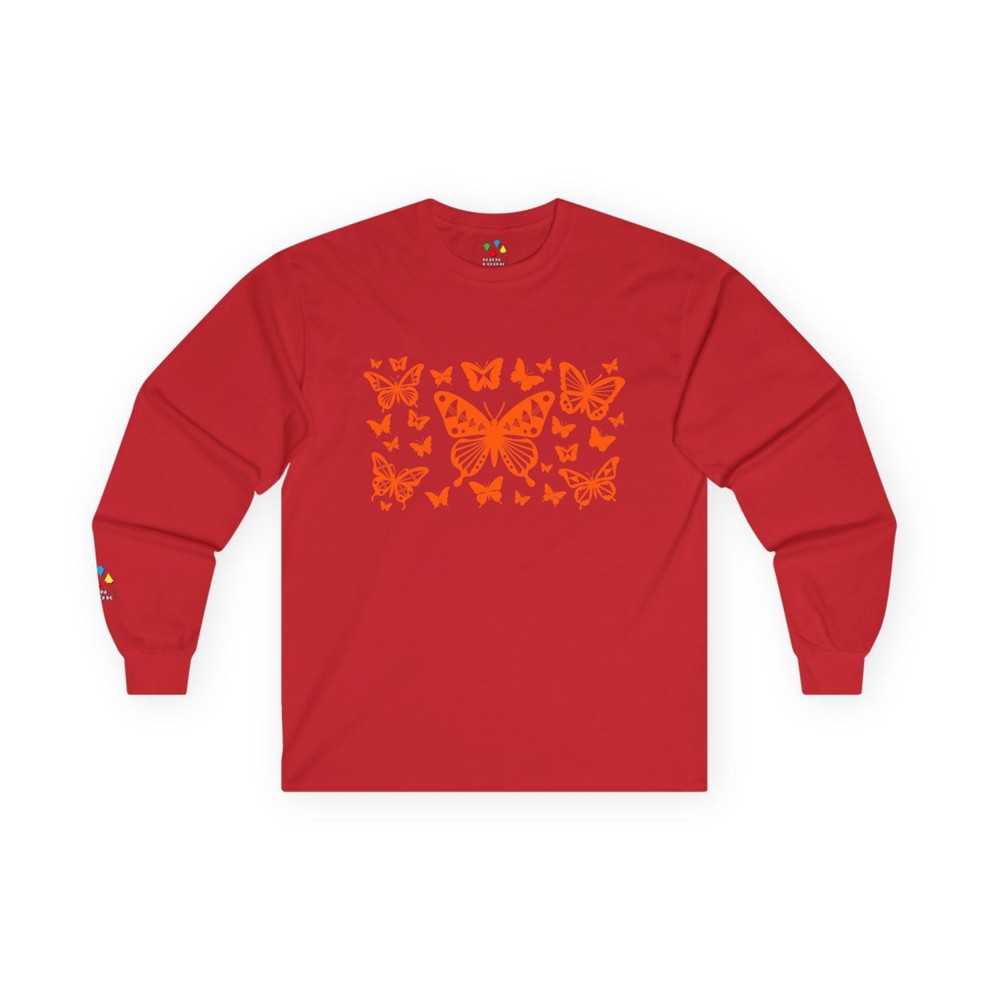 Butterfly Dance in Orange Unisex Long Sleeve Tee