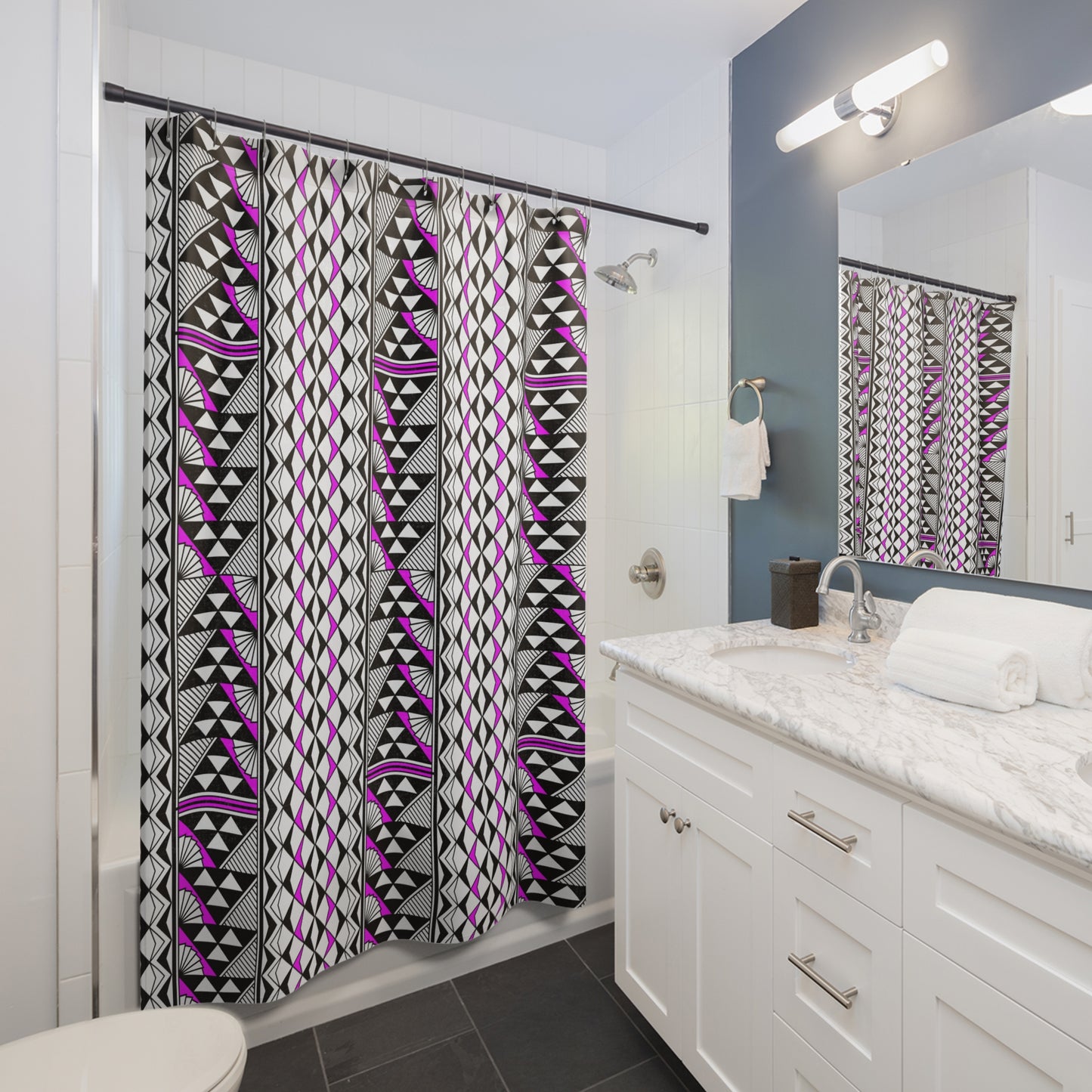 Southwest Rain and Sun in Pink Shower Curtains