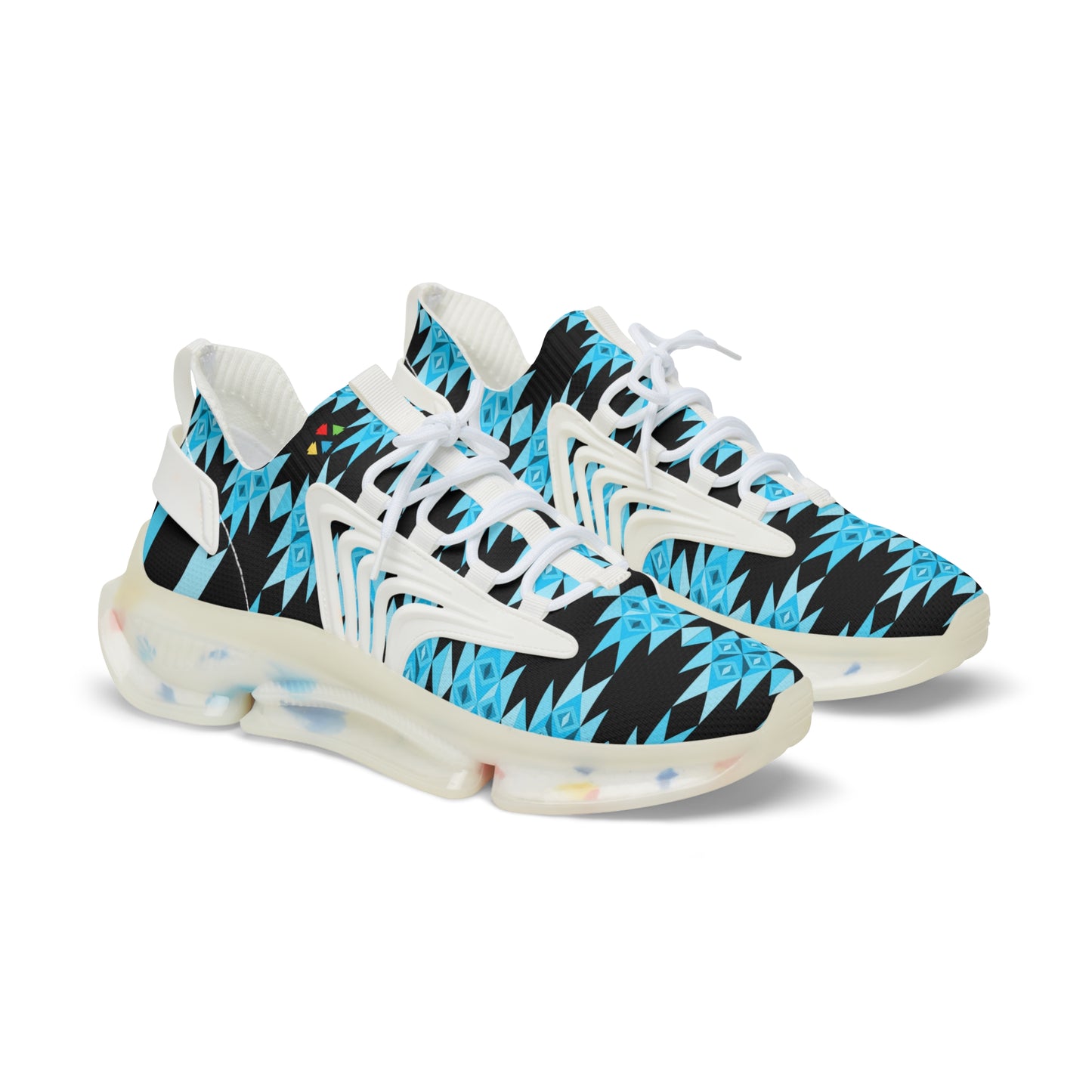 Turquoise Trail on Black Men's Mesh Sneakers