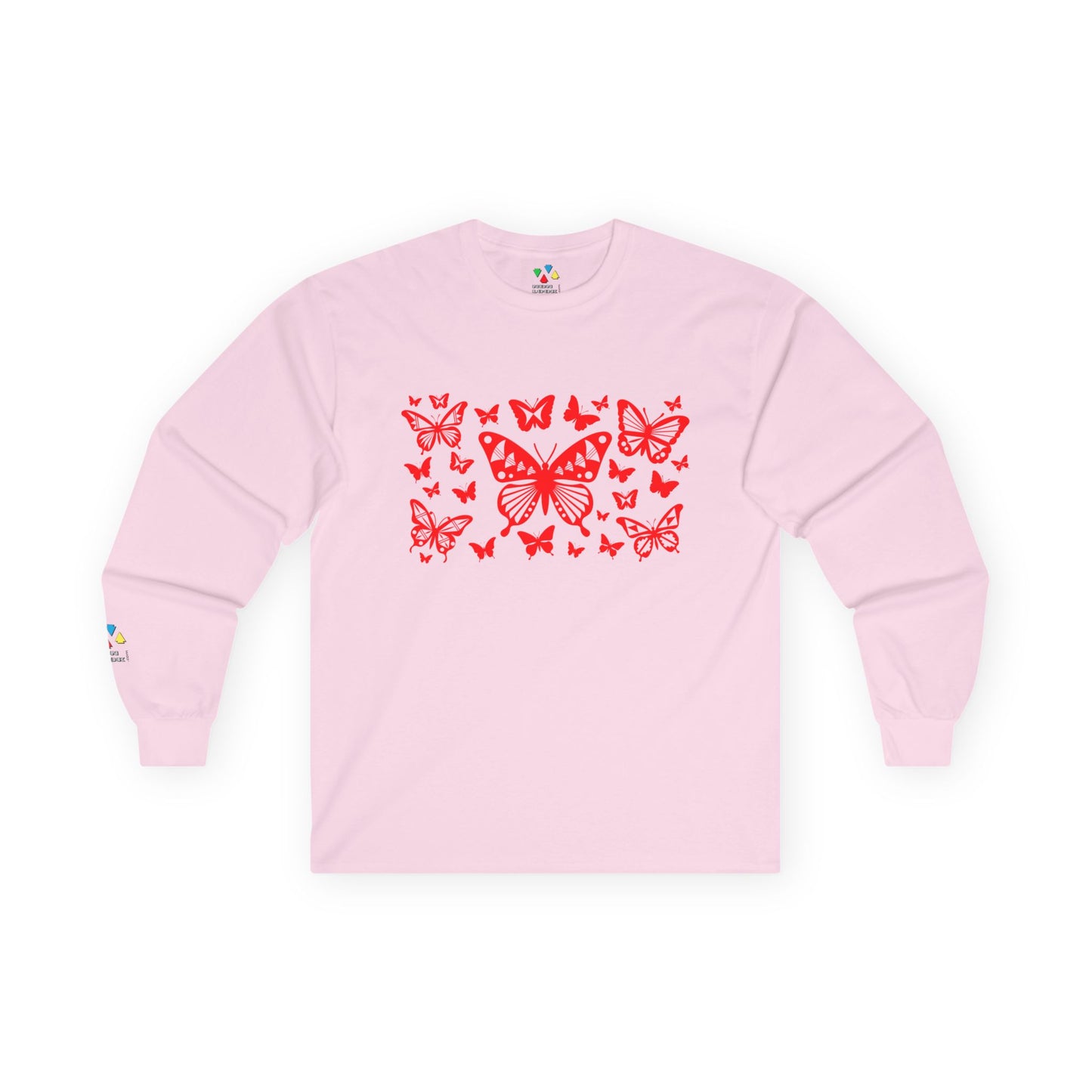Butterfly Dance in Red Unisex Long Sleeve Tee