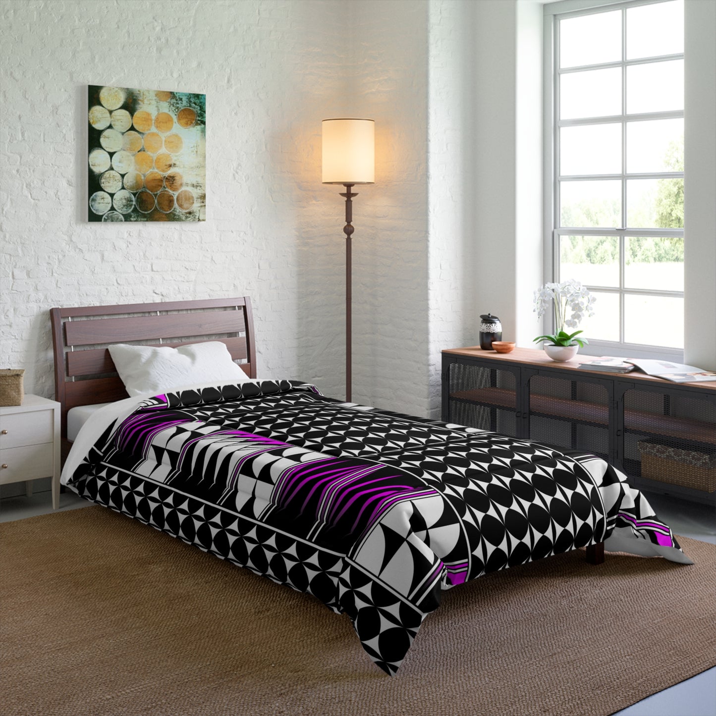 Southwest Feather Blessing in Pink Comforter