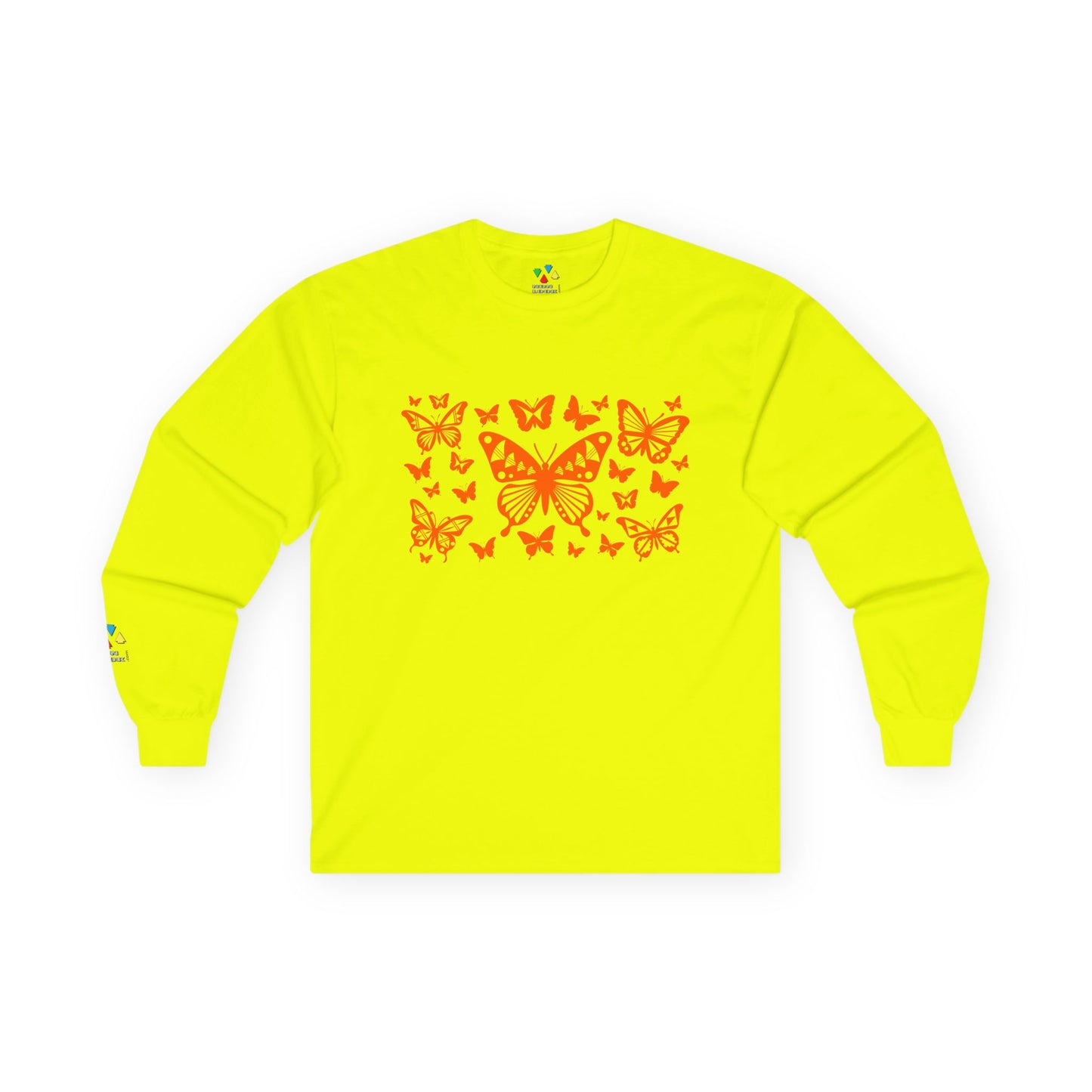 Butterfly Dance in Orange Unisex Long Sleeve Tee