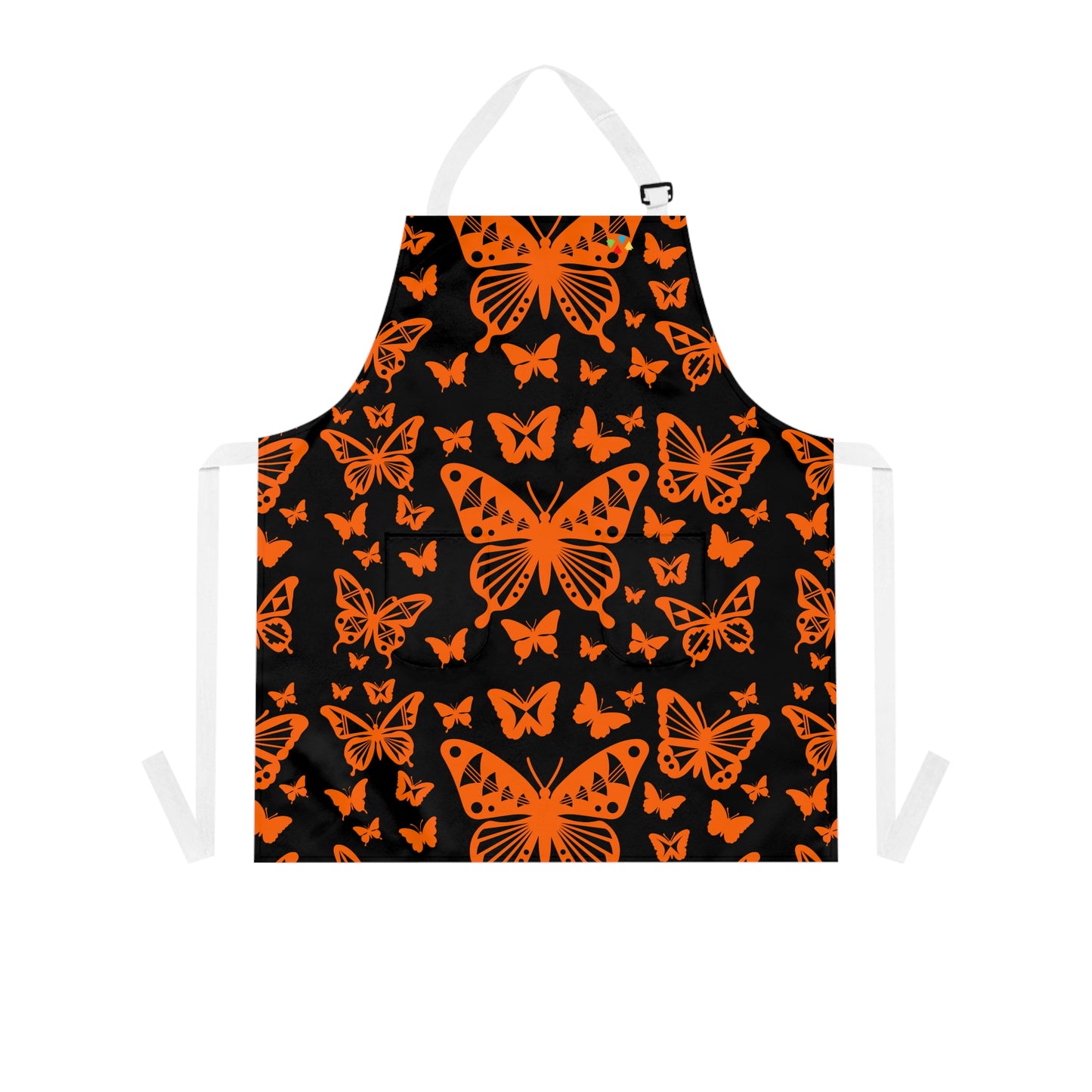 Native Butterflies in Orange Two Pocket Apron