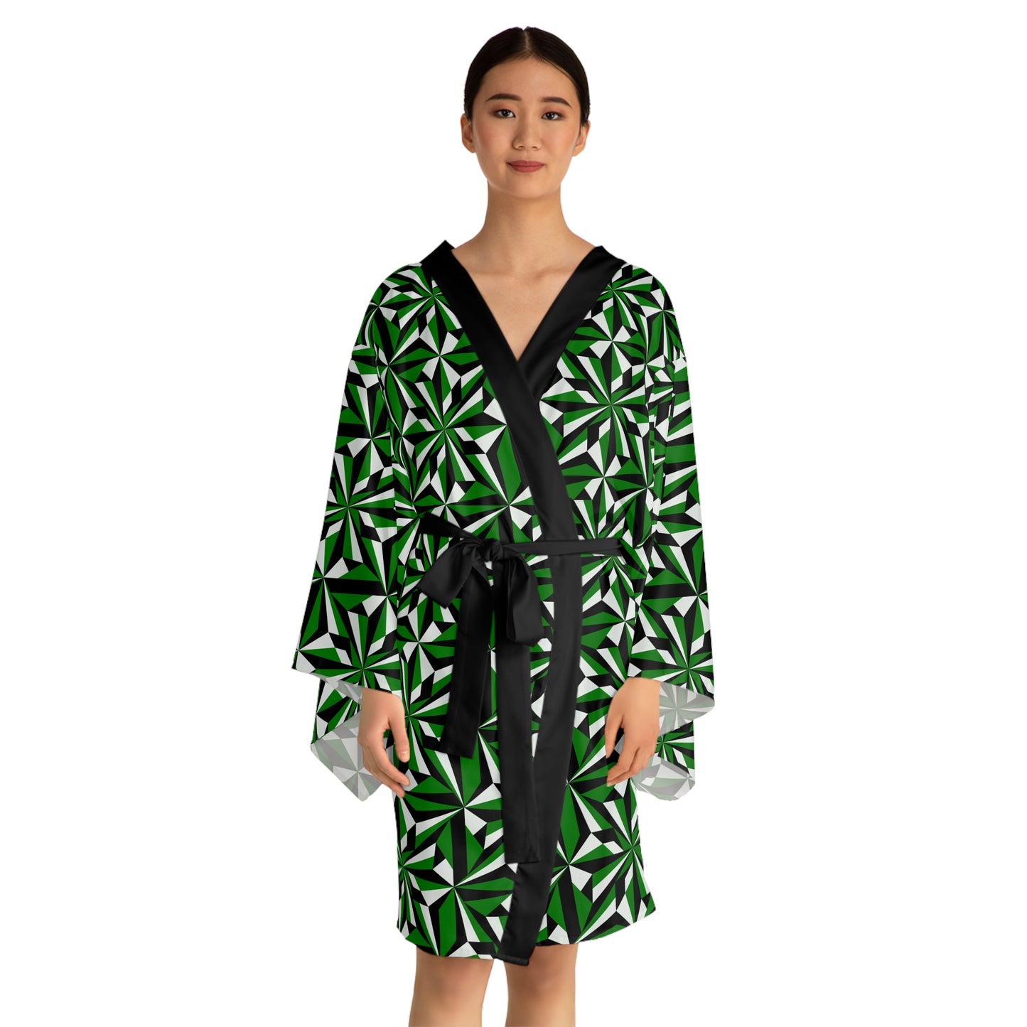 Desert Flowers in Green Kimono Robe – Where Comfort Meets Native Grace