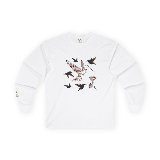Hummingbird Blessing in Rust Unisex Long Sleeve Tee