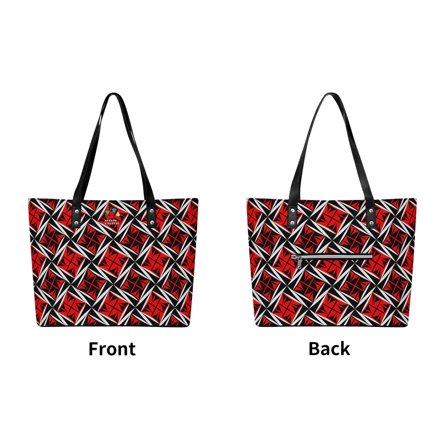 Sacred Winds in Red Faux Leather Tote