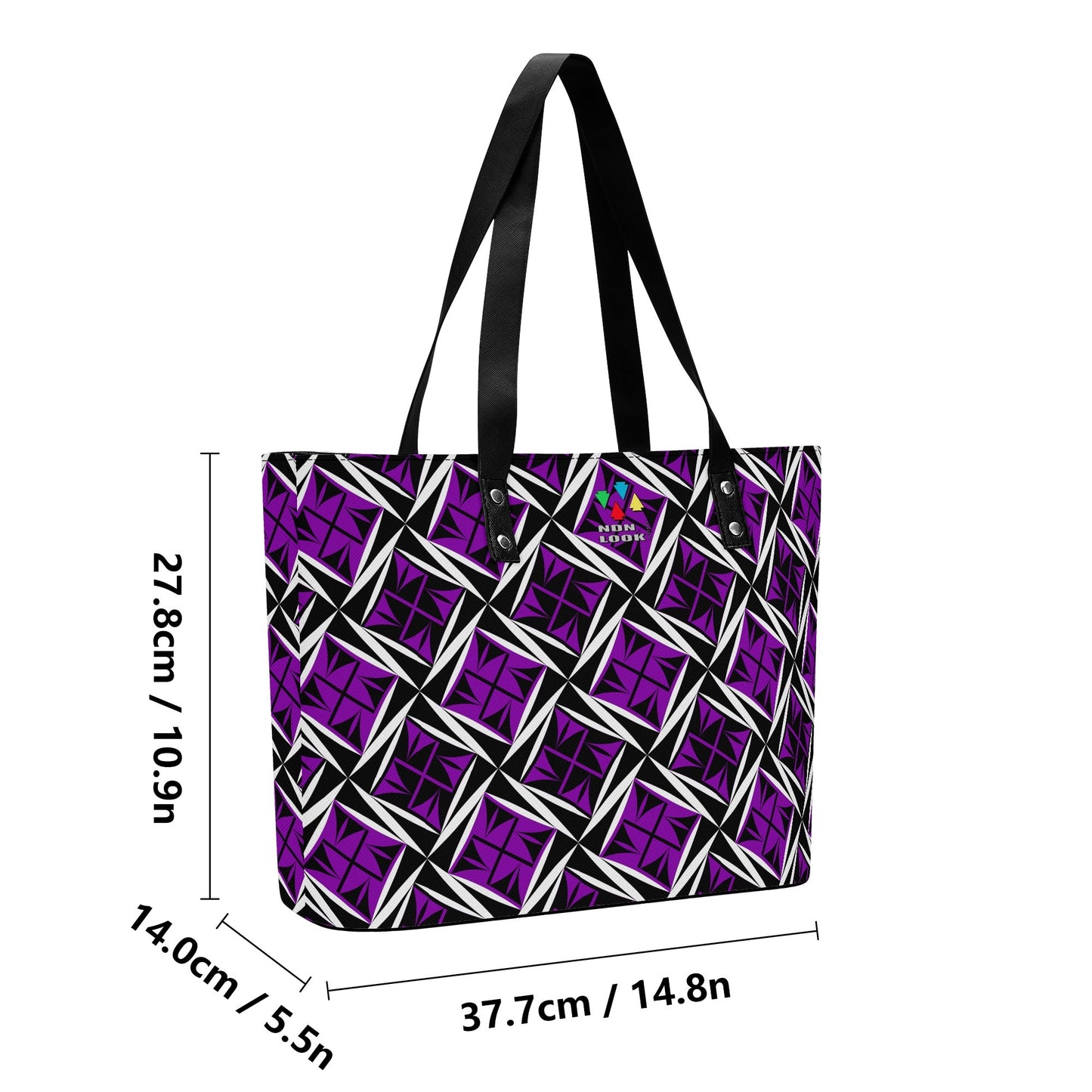 Sacred Winds in Purple Faux Leather Tote