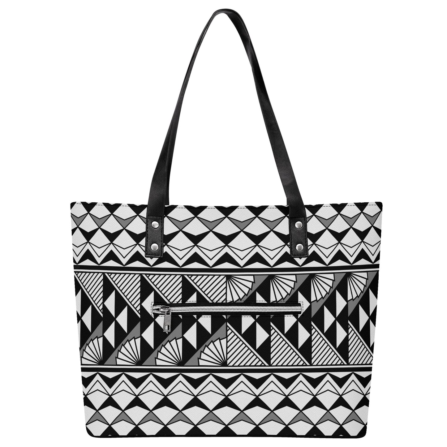 Sun and Rain in Gray Faux Leather Tote