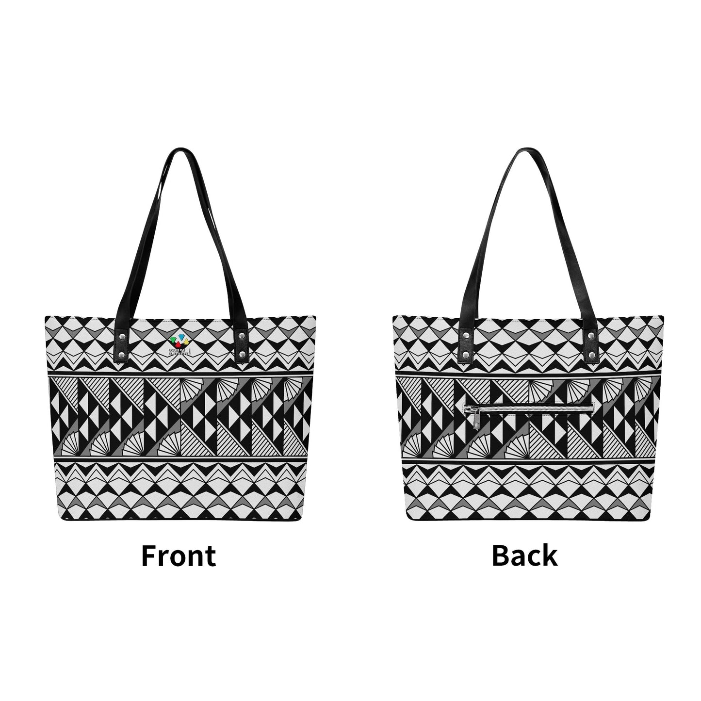 Sun and Rain in Gray Faux Leather Tote