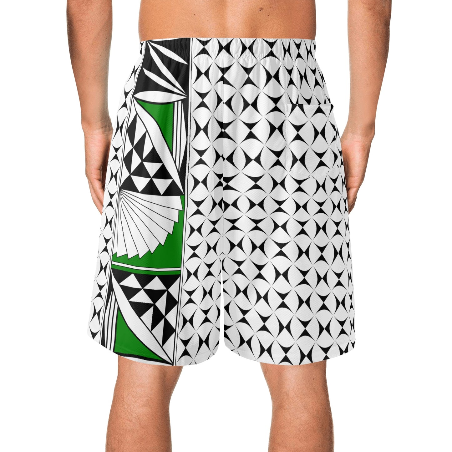 Southwest Sunrise in Green Beach Shorts