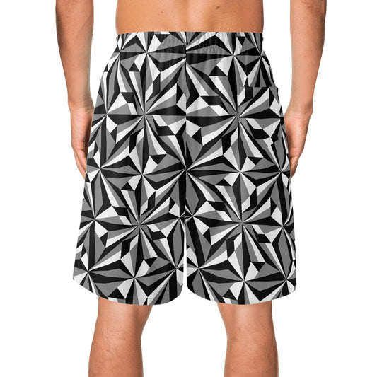 Desert Flowers in Gray Beach Shorts