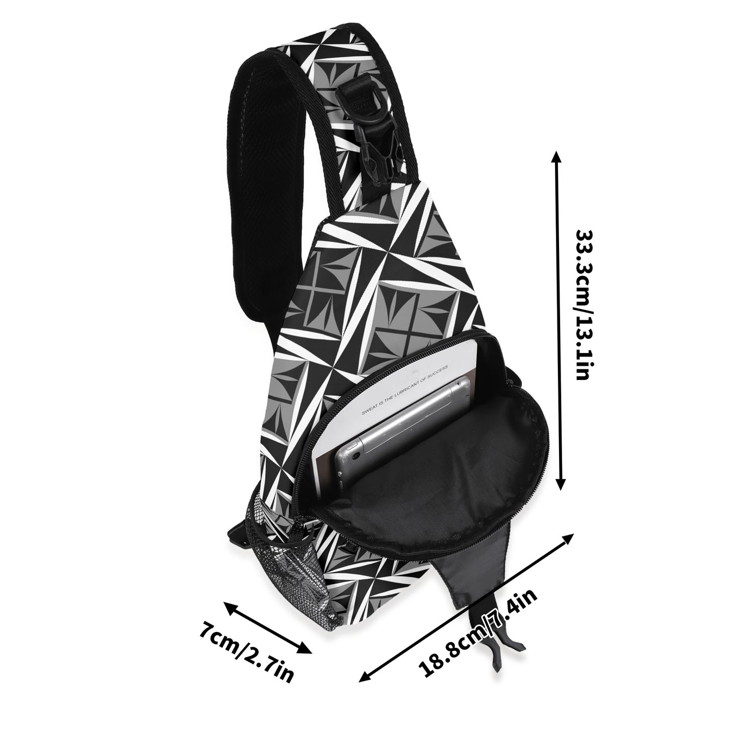 Sacred Winds in Gray Crossbody Bag