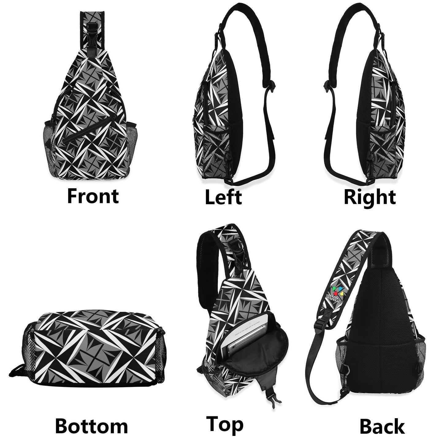 Sacred Winds in Gray Crossbody Bag