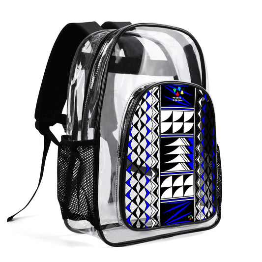 Blessed Feathers in Blue Transparent Backpack