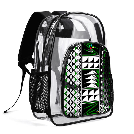 Blessed Feathers in Green Transparent Backpack