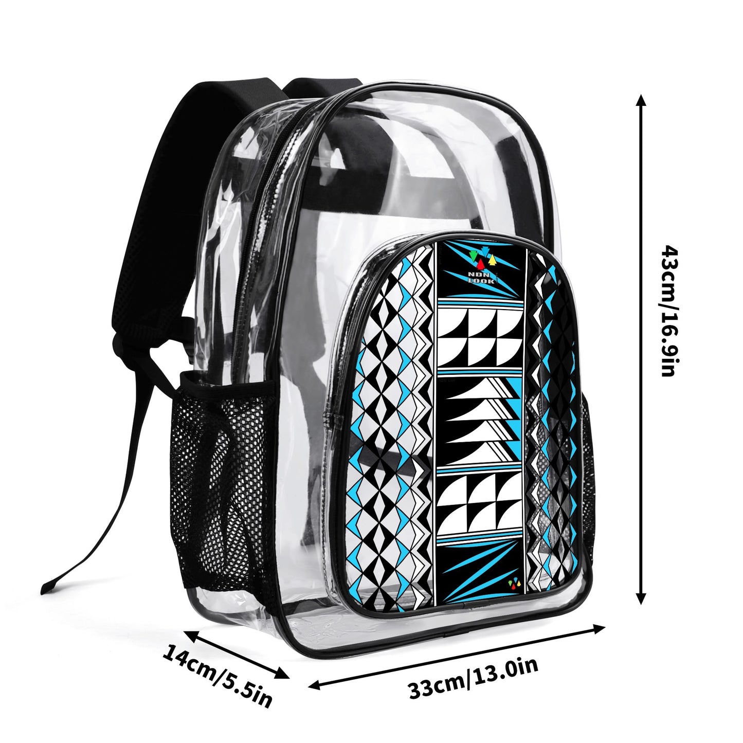 Blessed Feathers in Turquoise Transparent Backpack