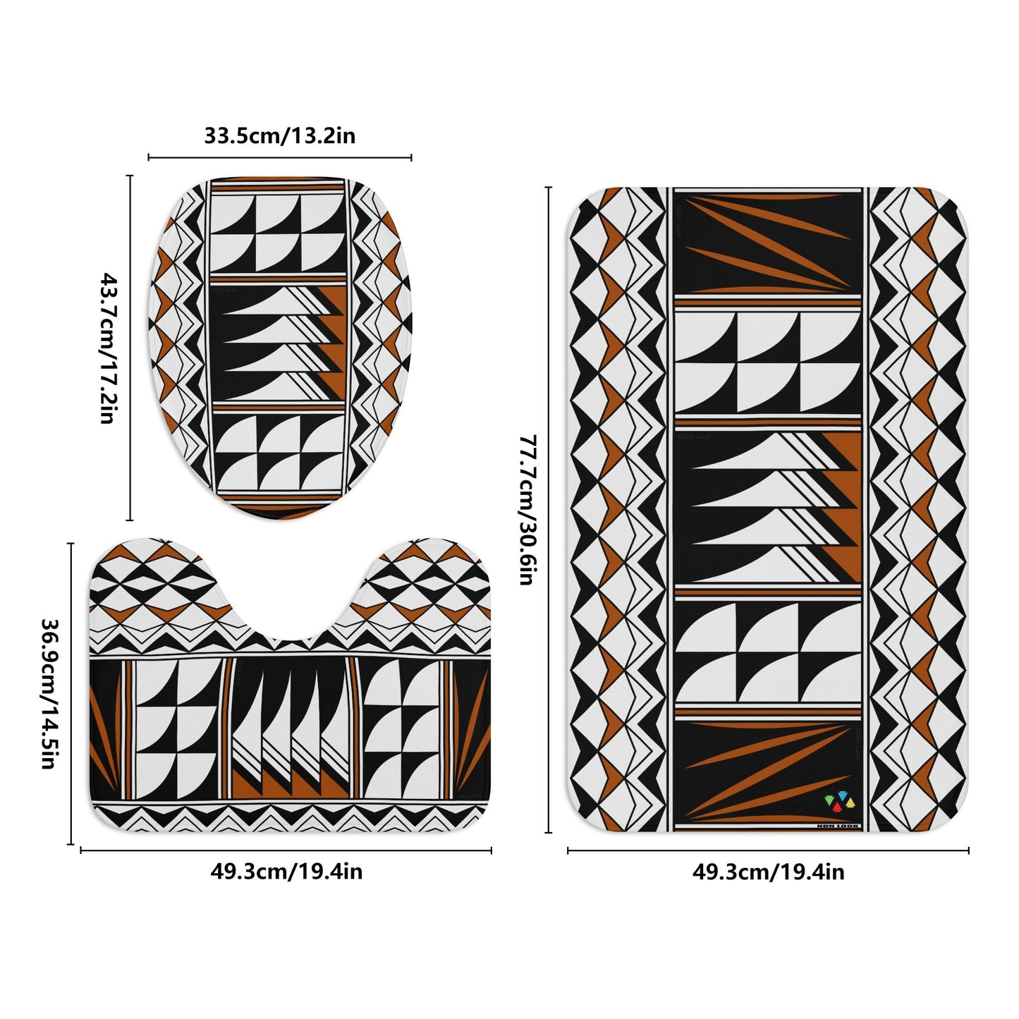 Sacred Winds in Rust Bath Rug Set
