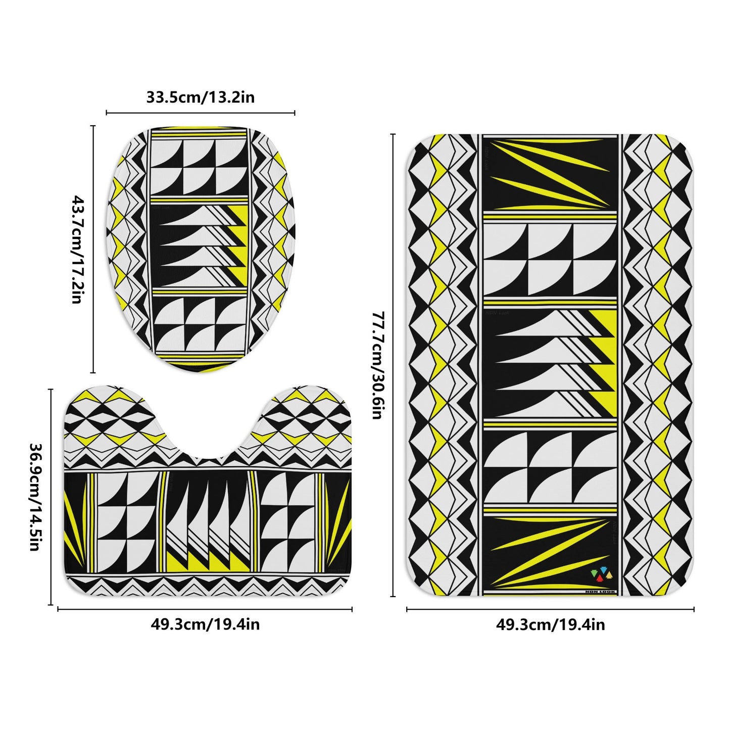 Sacred Winds in Yellow Bath Rug Set