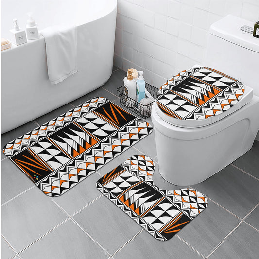 Sacred Winds in Orange Bath Rug Set